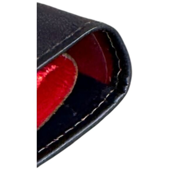 Vtg Leather Wallet Coin Purse Navy Blue Red Trim NOS 60s 70s Belle Brummel NOS - Picture 7 of 16